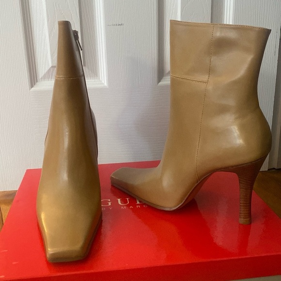 Guess By Marciano Tan Leather Heeled Booties Size 9 - Picture 1 of 9